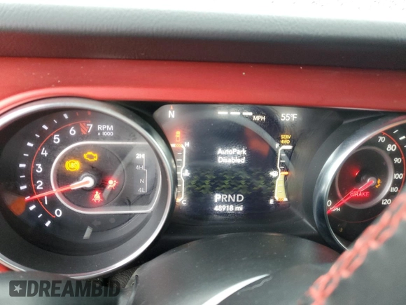 2021 Jeep Gladiator Rubicon with VIN 1C6JJTBG5ML615653, listed as a Copart auction lot 51297795 with 48,918 mi miles and Salvage title. Bid and sale history available at DreamBid. Image 9.