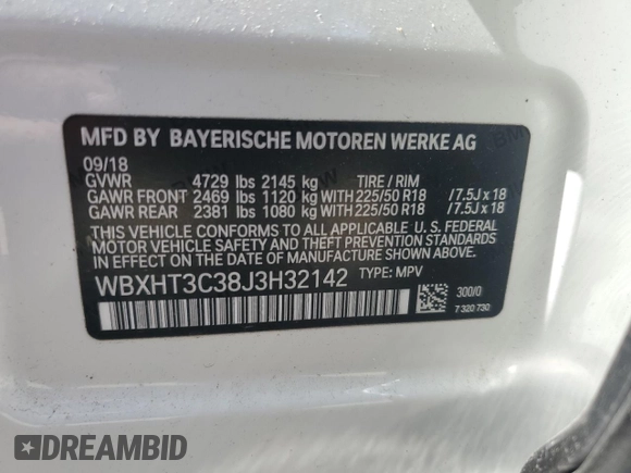 2018 BMW X1 xDrive28i with VIN WBXHT3C38J3H32142, listed as a Copart auction lot 48677365 with 0 mi miles and Clean Title. Bid and sale history available at carsss.com. Image 13.