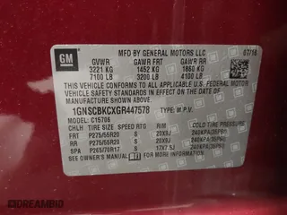 2016 Chevrolet Tahoe LT with VIN 1GNSCBKCXGR447578, listed as a IAAI auction lot 41824619 with 166,794 mi miles. Bid and sale history available at carsss.com. Image 9.