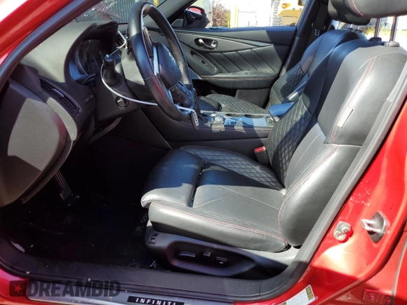 2018 Infiniti Q50 RED SPORT 400 with VIN JN1FV7ARXJM481308, listed as a Copart auction lot 65023704 with 96,204 mi miles and Salvage Title. Bid and sale history available at carsss.com. Image 7.