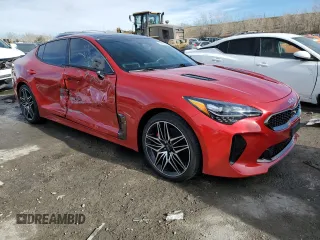 2023 Kia Stinger GT2 with VIN KNAE55LC4P6133603, listed as a Copart auction lot 43365515 with 16,598 mi miles and Salvage Title. Bid and sale history available at carsss.com. Image 4.