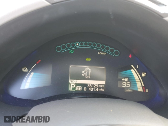 2016 Nissan LEAF S with VIN 1N4BZ0CP8GC309303, listed as a Copart auction lot 71100714 with 35,129 mi miles and Salvage Title. Bid and sale history available at carsss.com. Image 9.
