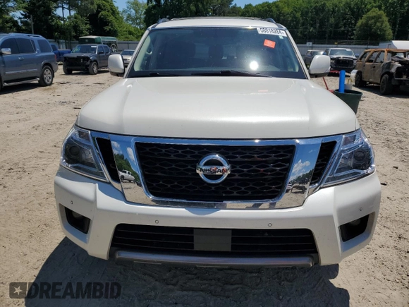 2020 Nissan Armada SL with VIN JN8AY2NDXLX016355, listed as a Copart auction lot 58018284 with 122,370 mi miles and Salvage Title. Bid and sale history available at carsss.com. Image 5.
