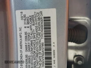 2018 Honda Accord EX with VIN 1HGCV1F42JA127960, listed as a Copart auction lot 50558335 with 141,915 mi miles and Salvage Title. Bid and sale history available at DreamBid. Image 12.