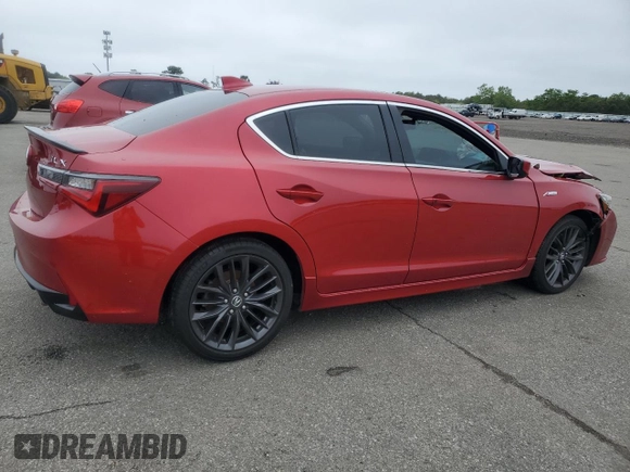 2022 Acura ILX Premium with VIN 19UDE2F87NA004271, listed as a Copart auction lot 60274525 with 33,422 mi miles and Salvage title. Bid and sale history available at DreamBid. Image 3.