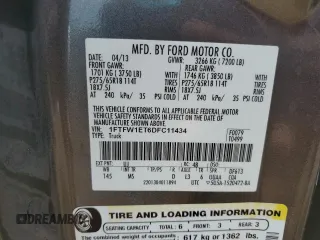 2013 Ford F-150 XL with VIN 1FTFW1ET6DFC11434, listed as a Copart auction lot 49623165 with 112,669 mi miles and Clean Title. Bid and sale history available at carsss.com. Image 14.