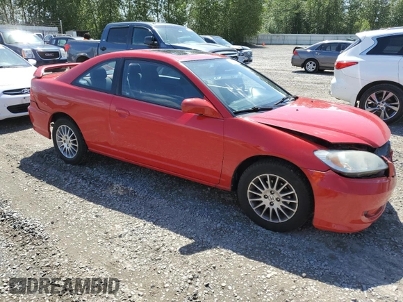 2005 Honda Civic Cpe EX with VIN 1HGEM229X5L017588, listed as a Copart auction lot 56369564 with 145,741 mi miles and Salvage Title. Bid and sale history available at carsss.com. Image 4.