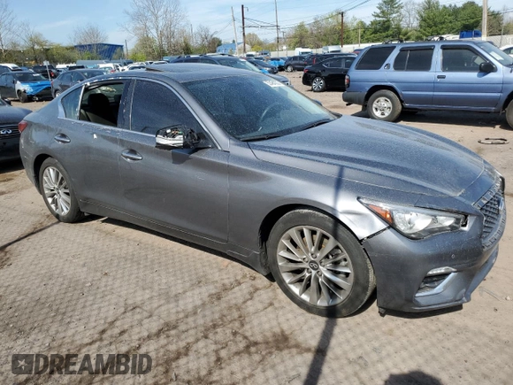 2022 Infiniti Q50 Luxe z VIN JN1EV7BRXNM342229, wystawiony jako Copart lot #53464005 z przebiegiem 14 194 mil mil oraz Szkoda całkowita • Salvage title. Historia ofert i sprzedaży dostępna na DreamBid. Obrazek 4.