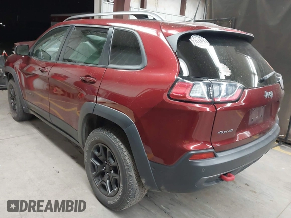 2019 Jeep Cherokee Trailhawk Elite with VIN 1C4PJMBX9KD157485, listed as a IAAI auction lot 41419531 with 63,208 mi miles. Bid and sale history available at carsss.com. Image 3.