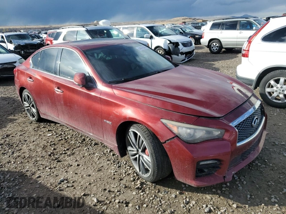 2014 Infiniti Q50 Hybrid Sport with VIN JN1AV7ARXEM702518, listed as a Copart auction lot 44675065 with 132,754 mi miles and Salvage Title. Bid and sale history available at carsss.com. Image 4.