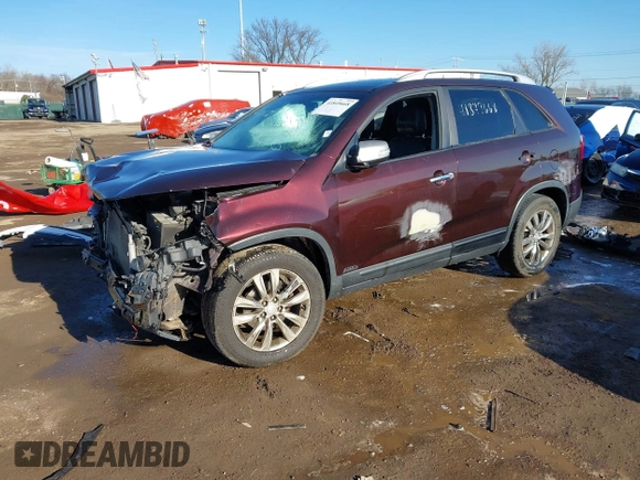 2011 Kia Sorento EX with VIN 5XYKUDA25BG045386, listed as a IAAI auction lot 41849668 with 1 mi miles. Bid and sale history available at carsss.com. Image 2.
