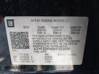 2019 Cadillac XT4 AWD Premium Luxury with VIN 1GYFZDR41KF213000, listed as a IAAI auction lot 41834826 with 66,662 mi miles and . Bid and sale history available at DreamBid. Image 9.