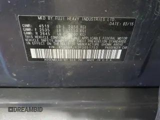2015 Subaru Legacy Limited z VIN 4S3BNAJ62F3051753, wystawiony jako Copart lot #61613015 z przebiegiem 276 906 mil mil oraz Szkoda całkowita • Salvage title. Historia ofert i sprzedaży dostępna na DreamBid. Obrazek 12.