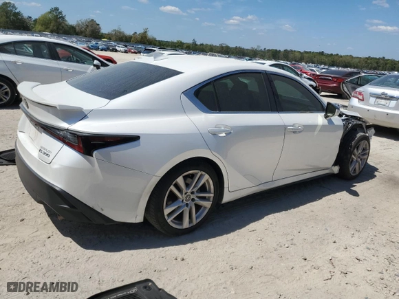 2021 Lexus IS with VIN JTHAA1D21M5114728, listed as a Copart auction lot 50702935 with 9,696 mi miles and Salvage Title. Bid and sale history available at carsss.com. Image 3.
