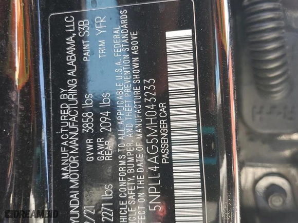 2021 Hyundai Elantra SE with VIN 5NPLL4AG5MH043233, listed as a Copart auction lot 49075485 with 69,760 mi miles and Salvage Title. Bid and sale history available at carsss.com. Image 13.