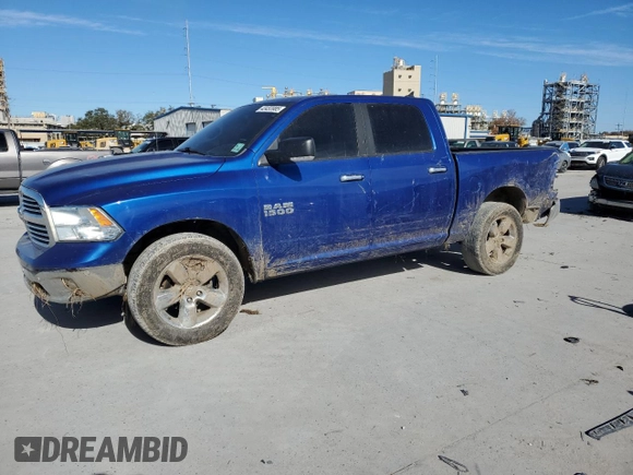2018 Ram 1500 Big Horn with VIN 1C6RR7LG0JS258000, listed as a Copart auction lot 43453985 with 127,223 mi miles and Salvage Title. Bid and sale history available at carsss.com. Image 1.