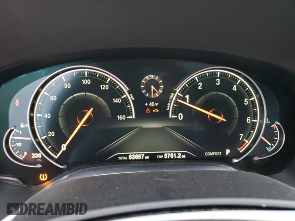 2018 BMW 7 Series 740i xDrive with VIN WBA7E4C50JGV23975, listed as a Copart auction lot 82354264 with 63,657 mi miles and Salvage Title. Bid and sale history available at carsss.com. Image 9.