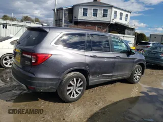 2019 Honda Pilot EX-L z VIN 5FNYF6H56KB067758, wystawiony jako Copart lot #45884515 z przebiegiem 104 662 mil mil oraz Szkoda całkowita • Salvage title. Historia ofert i sprzedaży dostępna na DreamBid. Obrazek 3.