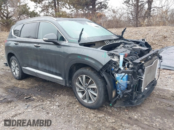 2019 Hyundai Santa Fe Limited with VIN 5NMS5CAD5KH130761, listed as a IAAI auction lot 41473255 with 61,344 mi miles. Bid and sale history available at carsss.com. Image 1.