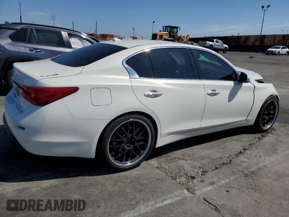 2015 Infiniti Q50 Premium with VIN JN1BV7AP7FM337221, listed as a Copart auction lot 50539345 with 113,075 mi miles and Salvage Title. Bid and sale history available at DreamBid. Image 3.