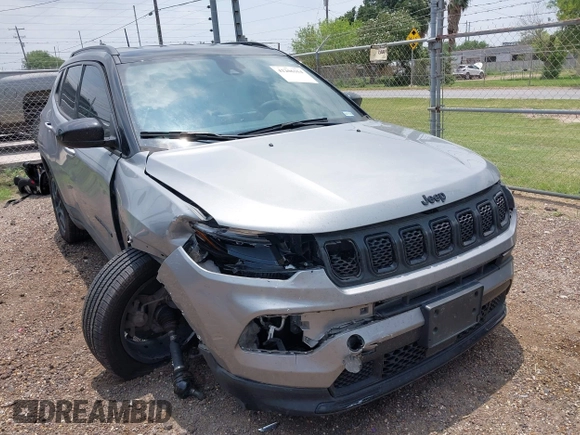 2023 Jeep Compass Latitude with VIN 3C4NJDBN5PT509999, listed as a IAAI auction lot 42206354 with 62,165 mi miles and . Bid and sale history available at DreamBid. Image 1.
