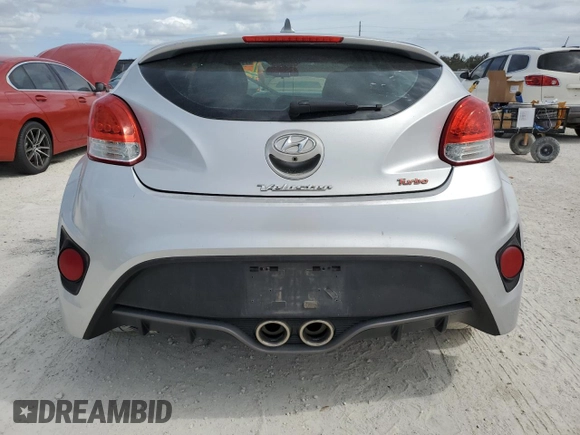 2016 Hyundai Veloster Turbo with VIN KMHTC6AEXGU255318, listed as a Copart auction lot 77101544 with 0 mi miles and Salvage Title. Bid and sale history available at carsss.com. Image 6.