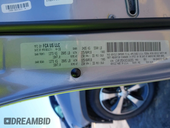 2019 Jeep Cherokee Limited with VIN 1C4PJMDX1KD166355, listed as a IAAI auction lot 42331014 with 151,245 mi miles and . Bid and sale history available at DreamBid. Image 9.