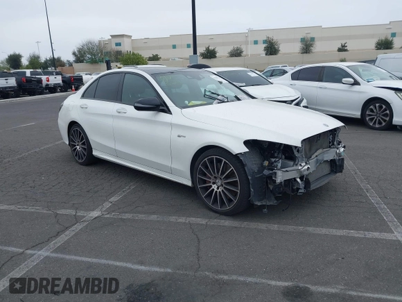 2018 Mercedes-Benz C 43 AMG with VIN 55SWF6EB5JU254522, listed as a IAAI auction lot 41669141 with 38,724 mi miles and . Bid and sale history available at carsss.com. Image 1.