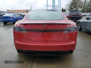 2021 Tesla Model S Plaid with VIN 5YJSA1E61MF436369, listed as a Copart auction lot 48505375 with 34,388 mi miles and Salvage Title. Bid and sale history available at carsss.com. Image 6.