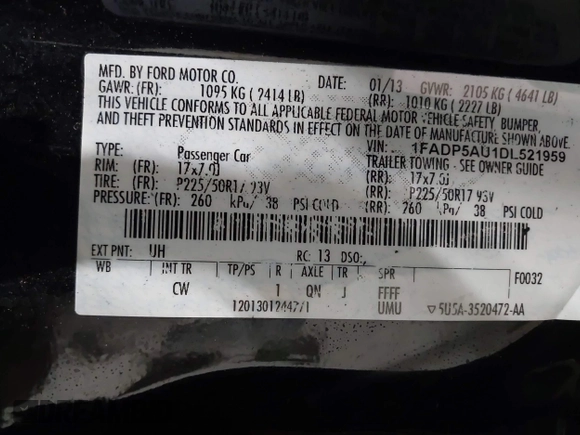 2013 Ford C-Max SE с VIN 1FADP5AU1DL521959, выставлен на аукционе IAAI как лот 41728426 с пробегом 111 236 миль миль и . История ставок и продаж доступна на DreamBid. Изображение 9.