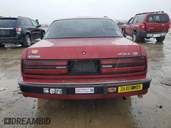 1989 Buick Regal with VIN 2G4WB14T0K1452712, listed as a Copart auction lot 86202844 with 165,184 mi miles and Salvage Title. Bid and sale history available at DreamBid. Image 6.