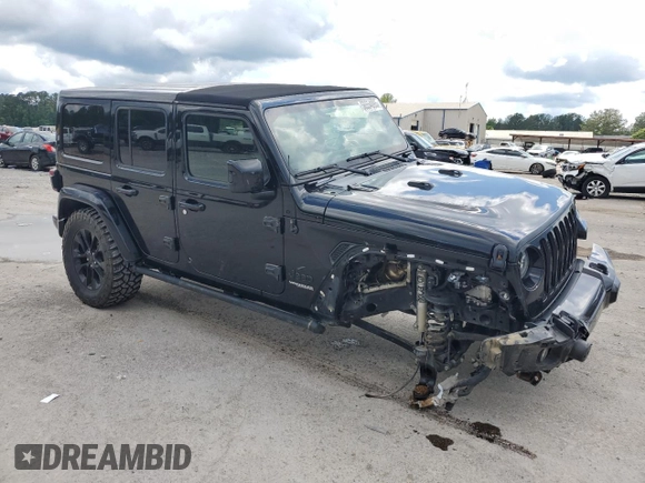 2020 Jeep Wrangler Unlimited Sahara High Altitude with VIN 1C4HJXEG1LW324669, listed as a Copart auction lot 56554095 with 42,098 mi miles and Salvage title. Bid and sale history available at DreamBid. Image 4.