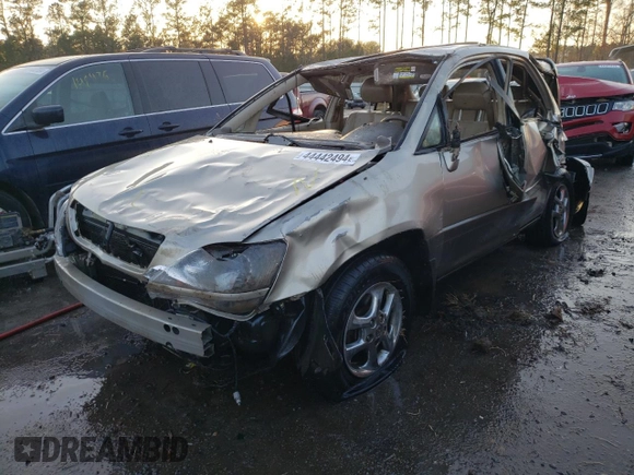 2000 Lexus RX 300 with VIN JT6HF10UXY0140554, listed as a Copart auction lot 44442494 with 262,517 mi miles and Non Repairable. Bid and sale history available at carsss.com. Image 1.