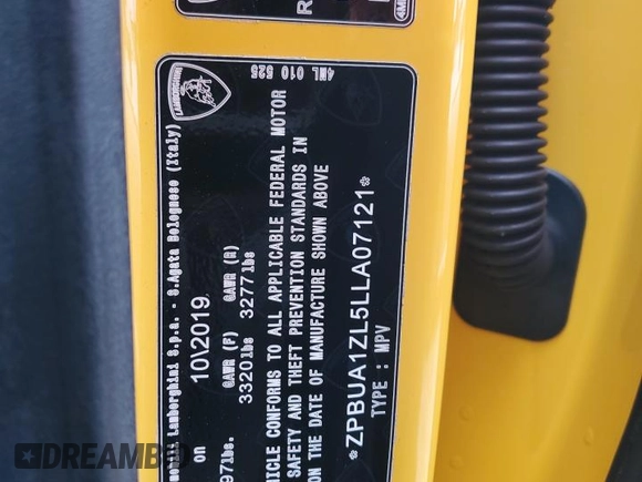2020 Lamborghini Urus z VIN ZPBUA1ZL5LLA07121, wystawiony jako Copart lot #71397704 z przebiegiem 36 313 mil mil oraz Szkody całkowita. Historia ofert i sprzedaży dostępna na DreamBid. Obrazek 16.