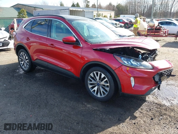 2021 Ford Escape Titanium with VIN 1FMCU9J9XMUA70800, listed as a IAAI auction lot 41717946 with Not Provided miles and . Bid and sale history available at carsss.com. Image 1.