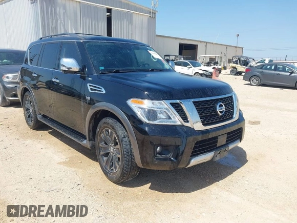 2018 Nissan Armada Platinum with VIN JN8AY2NF1J9332309, listed as a IAAI auction lot 41957271 with 125,650 mi miles. Bid and sale history available at carsss.com. Image 1.