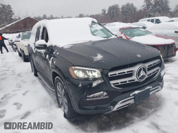 2021 Mercedes-Benz GLS 450 z VIN 4JGFF5KEXMA376571, wystawiony jako IAAI lot #41449523 z przebiegiem 82 466 mil mil oraz . Historia ofert i sprzedaży dostępna na DreamBid. Obrazek 1.