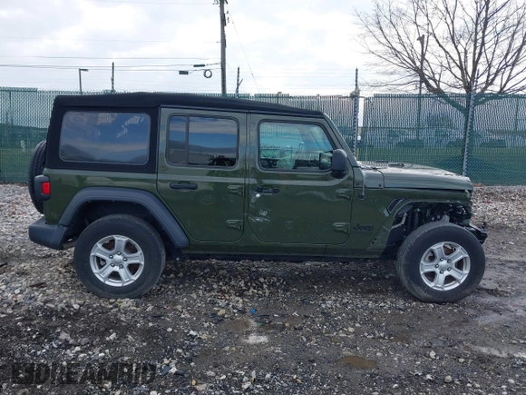 2021 Jeep Wrangler Unlimited Sport S with VIN 1C4HJXDG1MW836029, listed as a IAAI auction lot 41811840 with 34,992 mi miles. Bid and sale history available at carsss.com. Image 12.