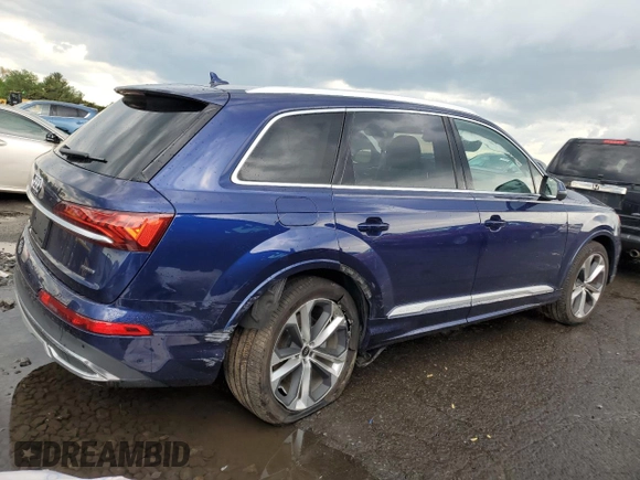2023 Audi Q7 Premium Plus with VIN WA1LXBF78PD016100, listed as a Copart auction lot 55803915 with 21,947 mi miles and Salvage title. Bid and sale history available at DreamBid. Image 3.