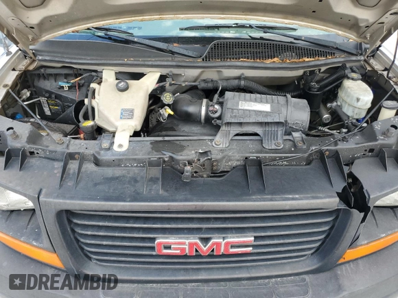 2009 GMC Savana Cargo Van with VIN 1GTFG15X091107882, listed as a Copart auction lot 47825745 with 357,222 mi miles and Salvage Title. Bid and sale history available at carsss.com. Image 12.