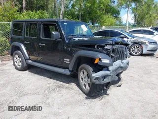 2020 Jeep Wrangler Unlimited Sport S z VIN 1C4HJXDN1LW223664, wystawiony jako IAAI lot #41886832 z przebiegiem 77 019 mil mil oraz . Historia ofert i sprzedaży dostępna na DreamBid. Obrazek 1.
