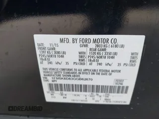 2016 Ford Explorer XLT with VIN 1FM5K8D83GGB62670, listed as a IAAI auction lot 41911701 with 163,798 mi miles and . Bid and sale history available at carsss.com. Image 9.