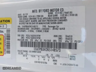 2019 Ford Mustang EcoBoost with VIN 1FATP8UH2K5148573, listed as a IAAI auction lot 41070092 with 97,632 mi miles. Bid and sale history available at carsss.com. Image 9.