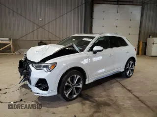 2019 Audi Q3 S line Premium Plus with VIN WA1EECF37K1086389, listed as a Copart auction lot 52567585 with 53,362 mi miles and Salvage Title. Bid and sale history available at carsss.com. Image 1.
