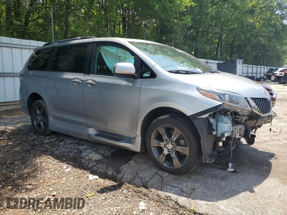 2015 Toyota Sienna SE with VIN 5TDXK3DCXFS580975, listed as a Copart auction lot 56309505 with 154,073 mi miles and Salvage title. Bid and sale history available at DreamBid. Image 4.