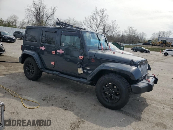 2017 Jeep Wrangler Unlimited Sahara with VIN 1C4BJWEG5HL707569, listed as a Copart auction lot 51326015 with 95,816 mi miles and Salvage title. Bid and sale history available at DreamBid. Image 4.