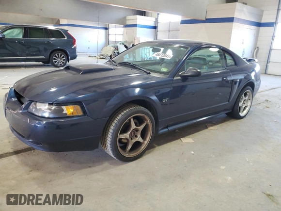 2002 Ford Mustang GT Deluxe with VIN 1FAFP42X72F131861, listed as a Copart auction lot 46812945 with 0 mi miles and Clean Title. Bid and sale history available at carsss.com. Image 1.