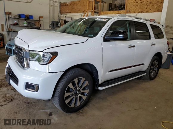 2019 Toyota Sequoia Limited with VIN 5TDJY5G14KS169284, listed as a Copart auction lot 59687854 with 81,162 mi miles and Salvage Title. Bid and sale history available at carsss.com. Image 1.