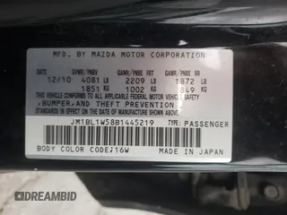 2011 Mazda 3 S Grand Touring with VIN JM1BL1W58B1445219, listed as a Copart auction lot 51610095 with 110,525 mi miles and Salvage Title. Bid and sale history available at DreamBid. Image 12.