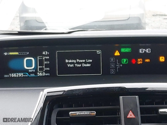 2019 Toyota Prius L Eco with VIN JTDKARFU8K3085918, listed as a IAAI auction lot 41107891 with 166,295 mi miles. Bid and sale history available at carsss.com. Image 7.